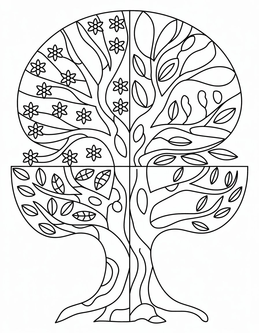 Tree of Four Seasons Glass